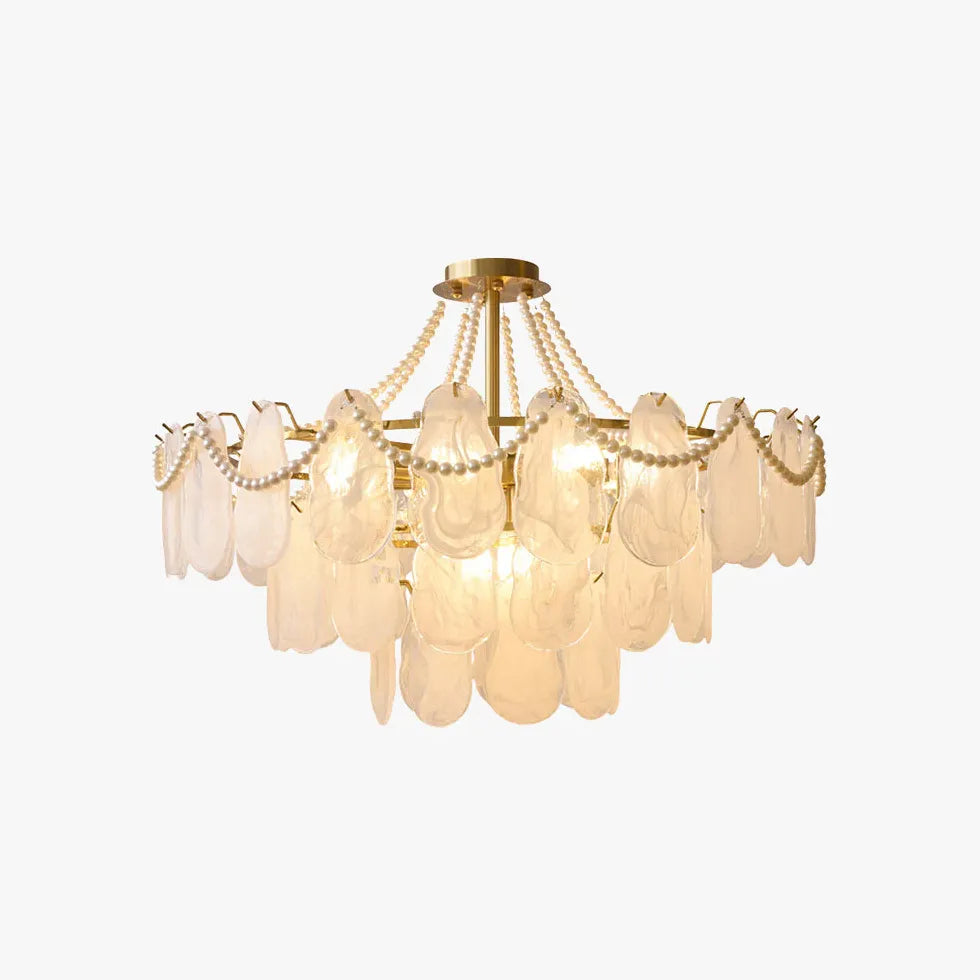 White Glass Elegant Vintage Multi-Light Chandelier