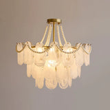 White Glass Elegant Vintage Multi-Light Chandelier