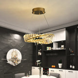 Wavy Round Ring Modern Crystal Pendant Light