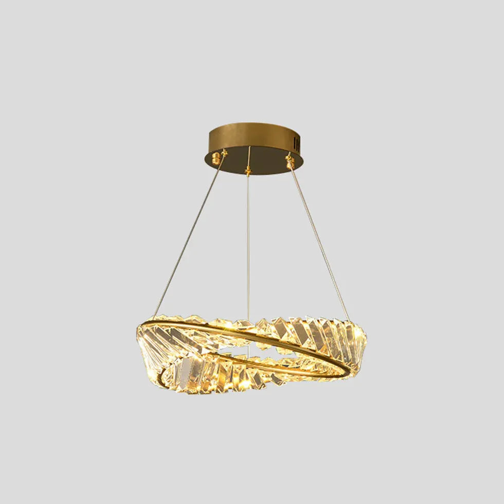 Wavy Round Ring Modern Crystal Pendant Light