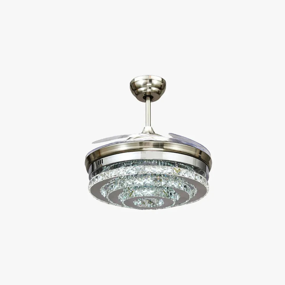 Round Crystal Silver Luxury Modern Pendant Light