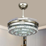 Round Crystal Silver Luxury Modern Pendant Light