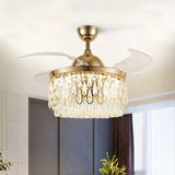 Water Drop Crystal Ceiling Fan with Light