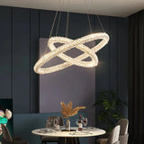 Circular Weaving Crystal Modern Pendant Light