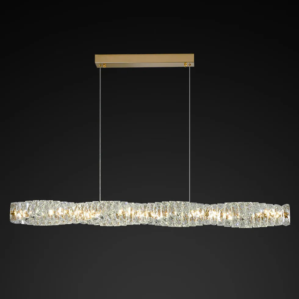 Crystal Linear Kitchen Pendant Light