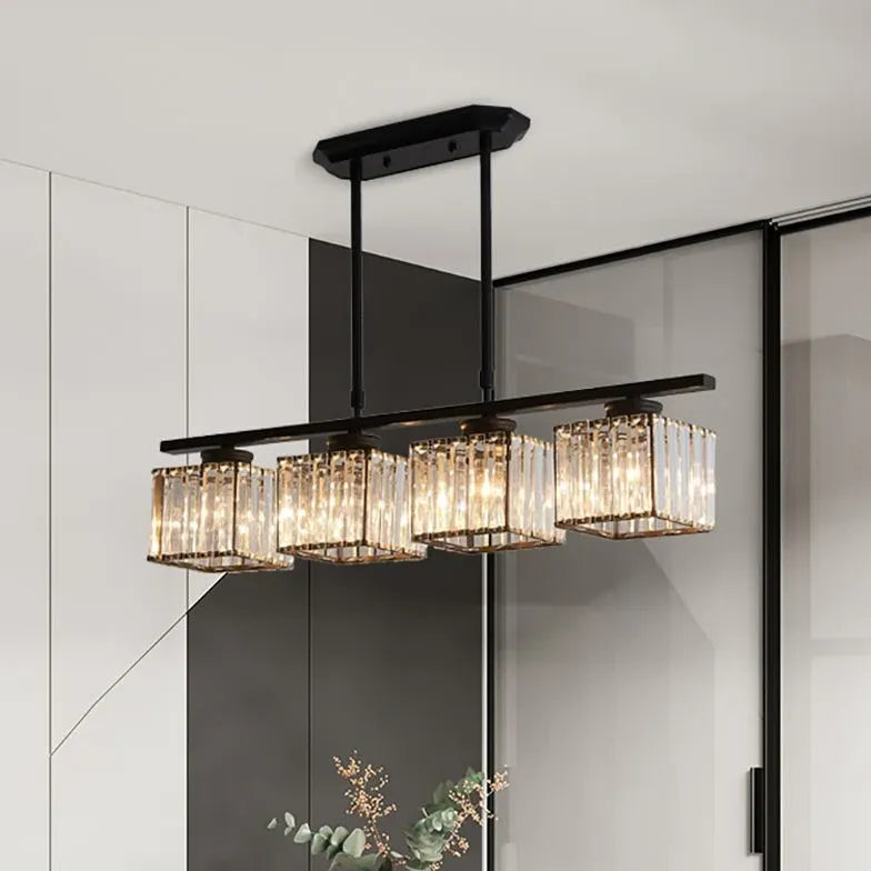 Three-Head Cube Crystal Modern Pendant Light