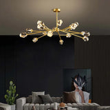 Cut Crystal Gold Modern Chandelier