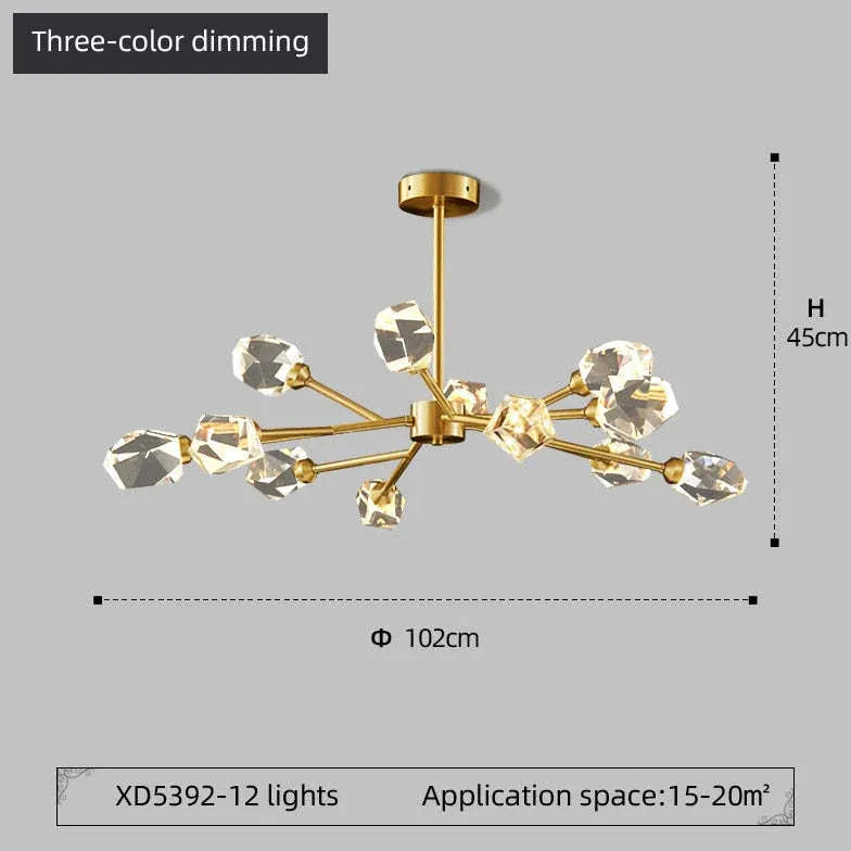 Cut Crystal Gold Modern Chandelier