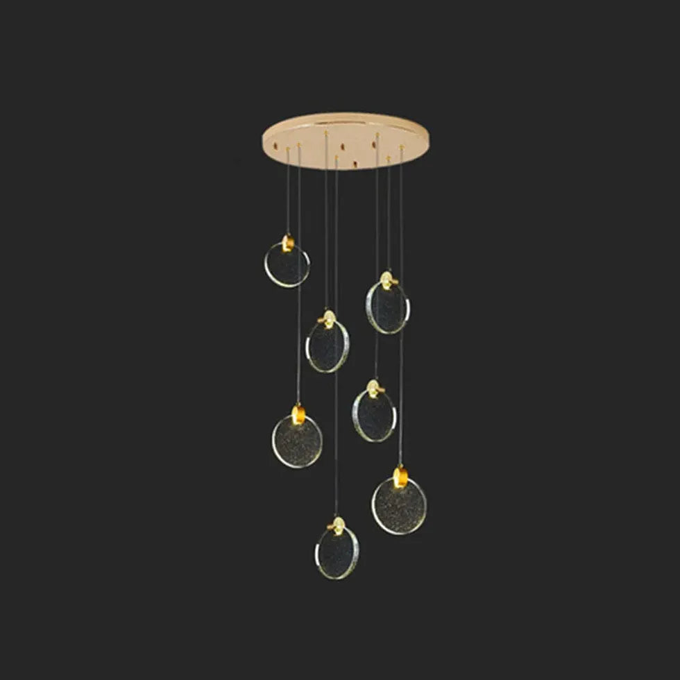 Golden Round Crystal Modern Pendant Light