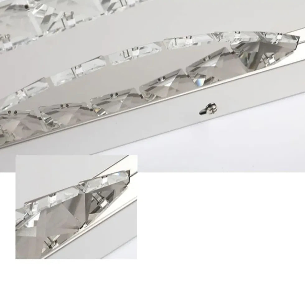 Silver Crystal Linear Bathroom Mirror Lights