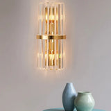 Gold Columnar Crystal Bedroom Wall Lights