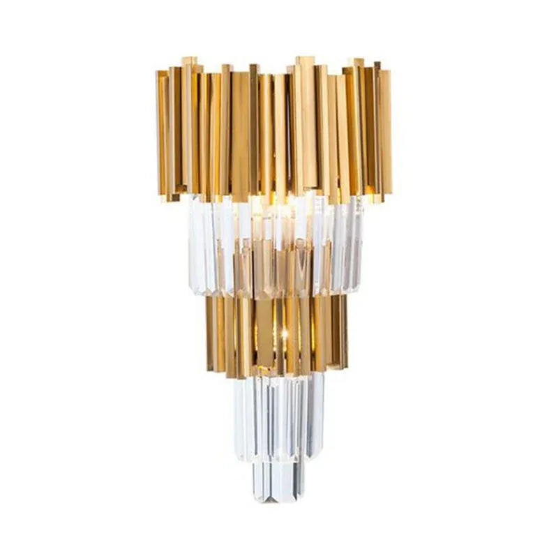 Gold Columnar Crystal Bedroom Wall Lights