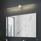 Gold Linear Crystal Bathroom Mirror Lights