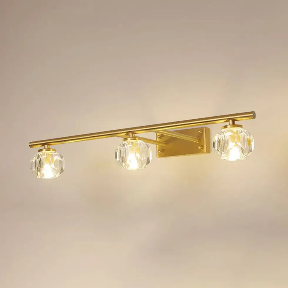 Gold Crystal Multi Arm Bathroom Wall Lights