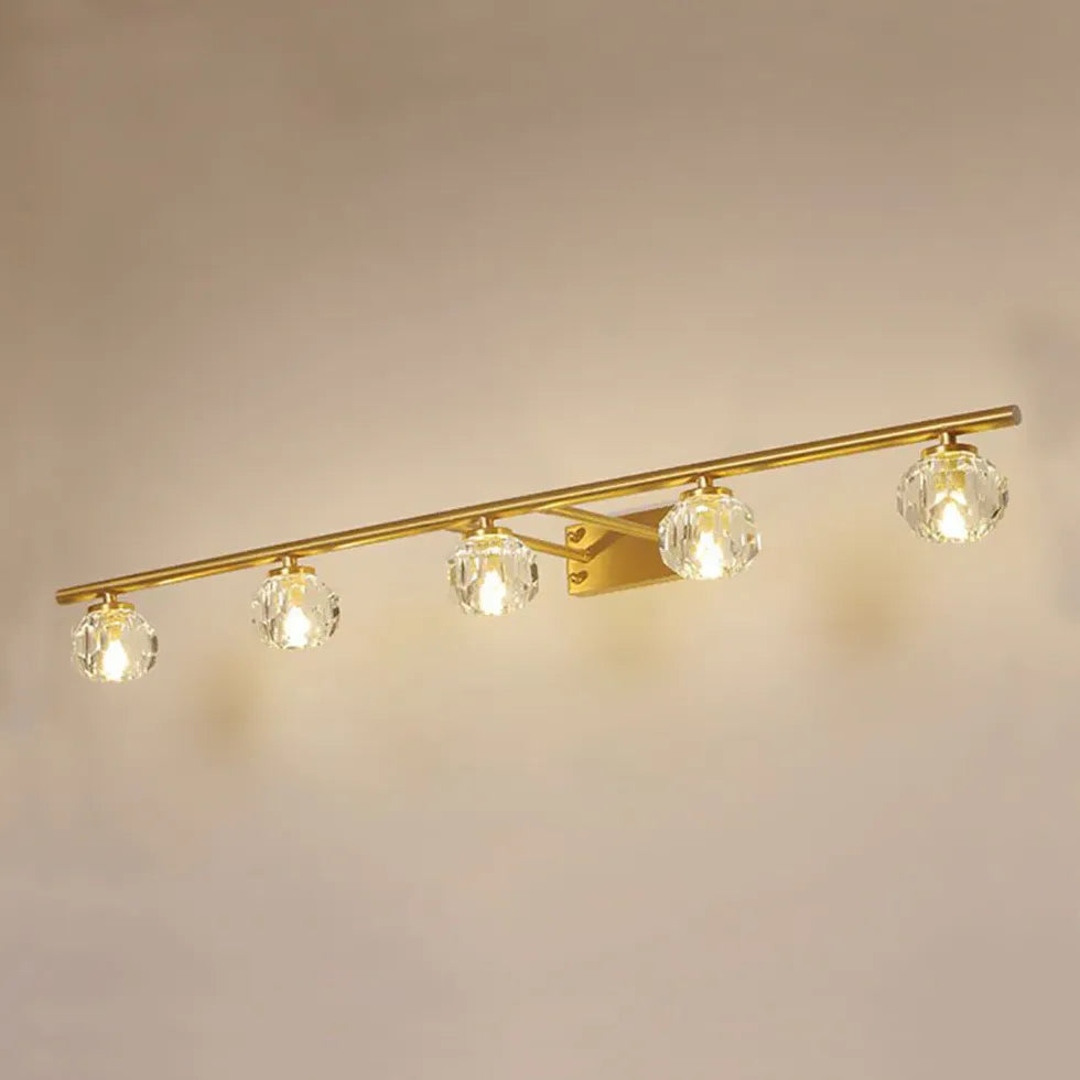 Gold Crystal Multi Arm Bathroom Wall Lights