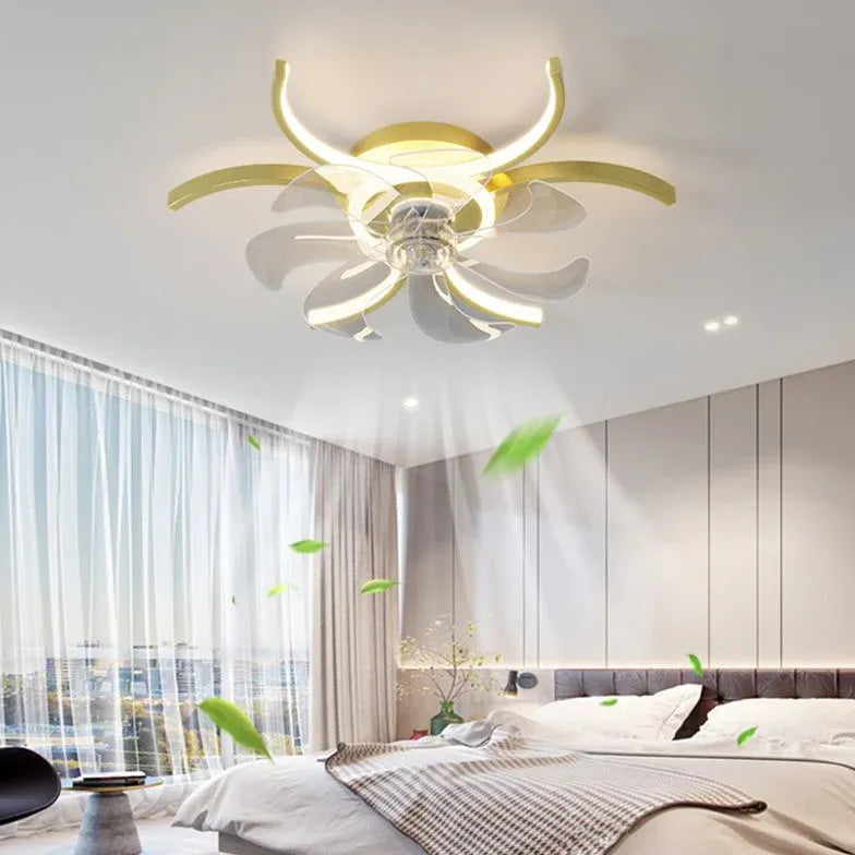 Half-Ring Adjustable Ceiling Fan with Light