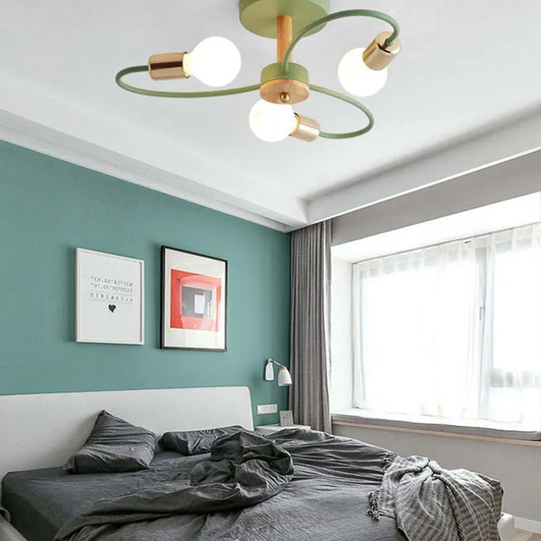 Multi-head Metal Bedroom Ceiling Light