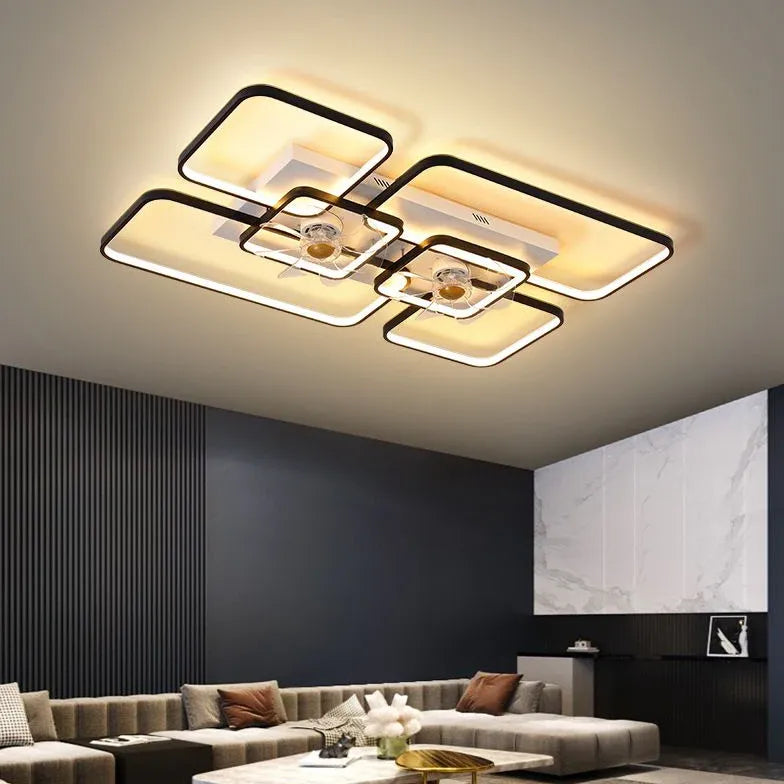 Large Two-Tone Ceiling Fan with Light