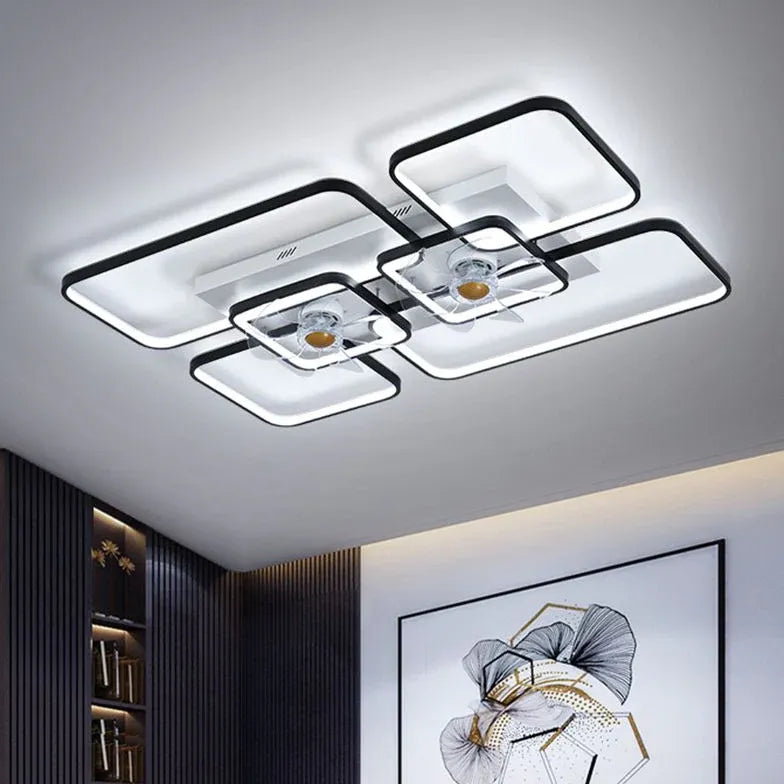 Large Two-Tone Ceiling Fan with Light