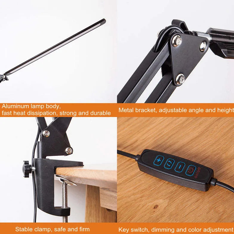 Folding Clip-On Desk Reading Lamp