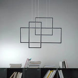 Multiple Rectangular Black Minimalist Pendant Lights