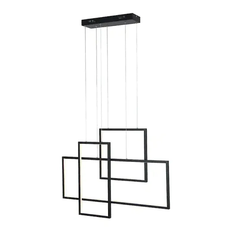 Multiple Rectangular Black Minimalist Pendant Lights