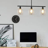 Square Transparent Black Industrial Chandelier