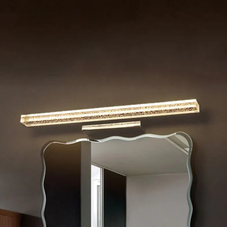 Silver Long Strip Bathroom Mirror Lights