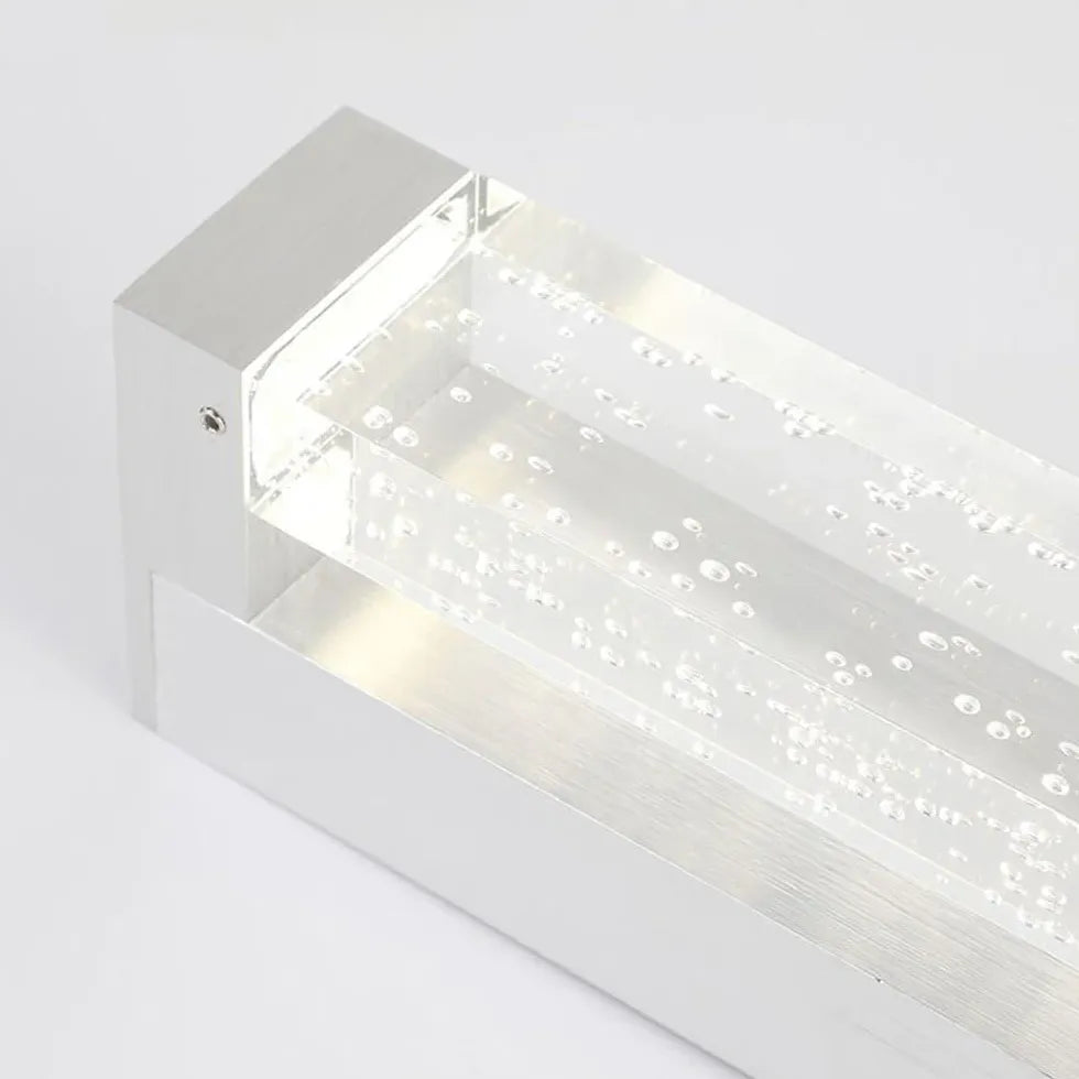 Rectangular White Crystal Led Bathroom Wall Lights