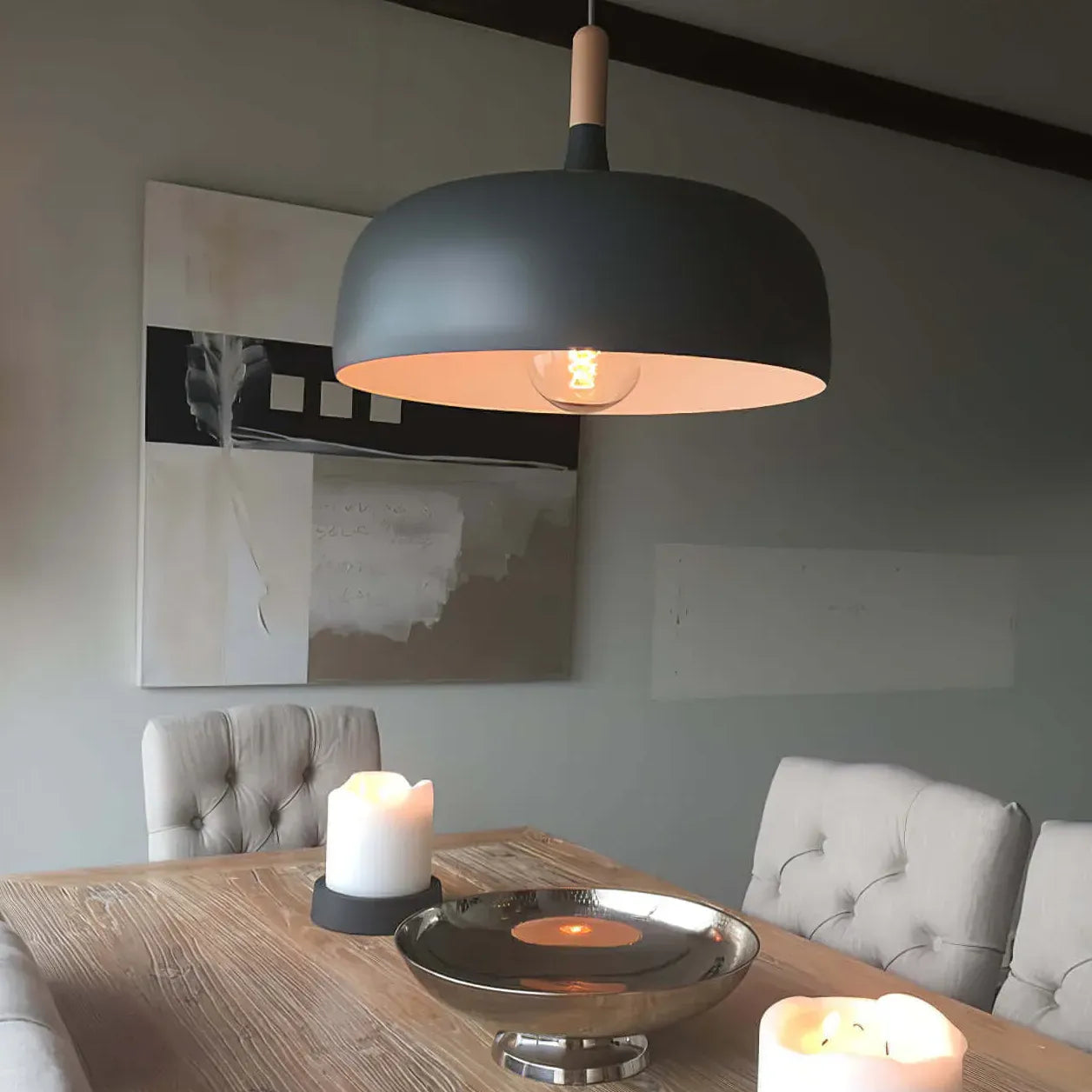 Matte Minimalist Round Modern Pendant Light