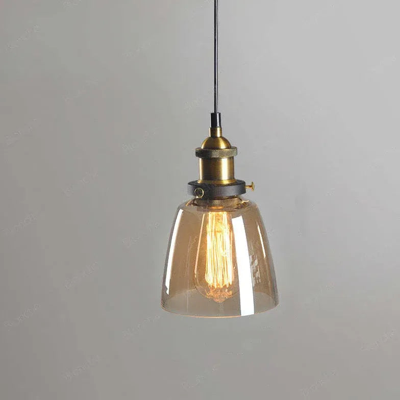 light clear amber smoke pendant light