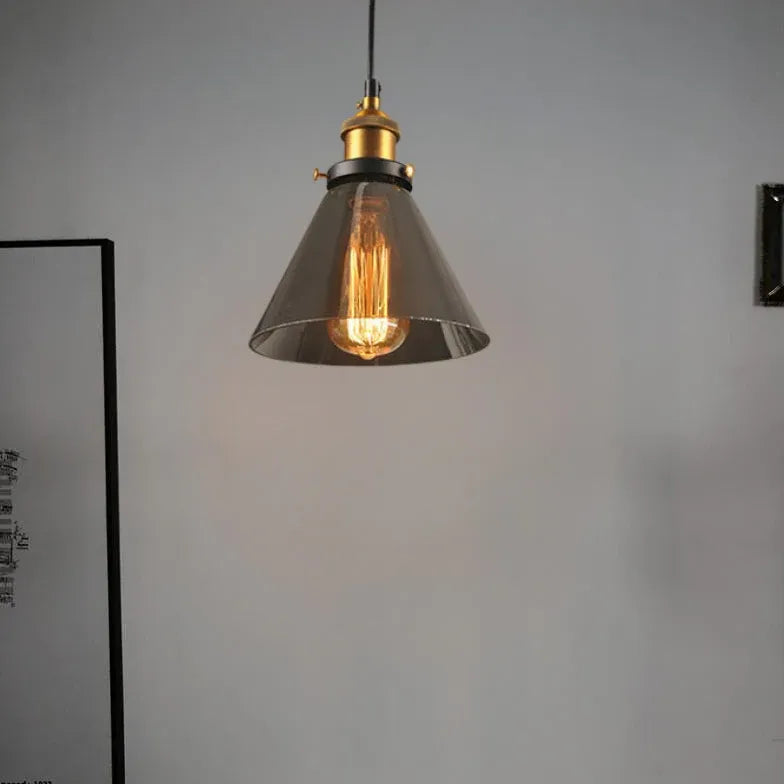 light clear amber smoke pendant light