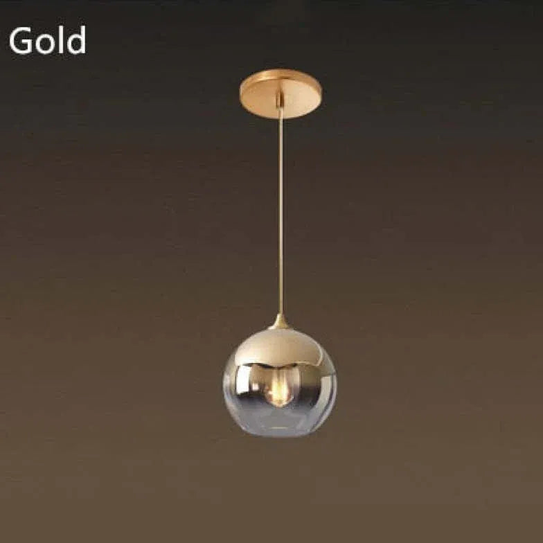 Single Head Metal Sphere Modern Pendant Light