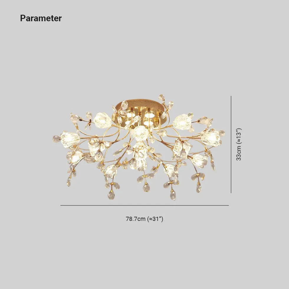 Crystal Flower Modern Luxurious Ceiling Light