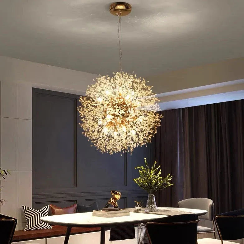 Starburst Gold Crystal Modern Ceiling Light