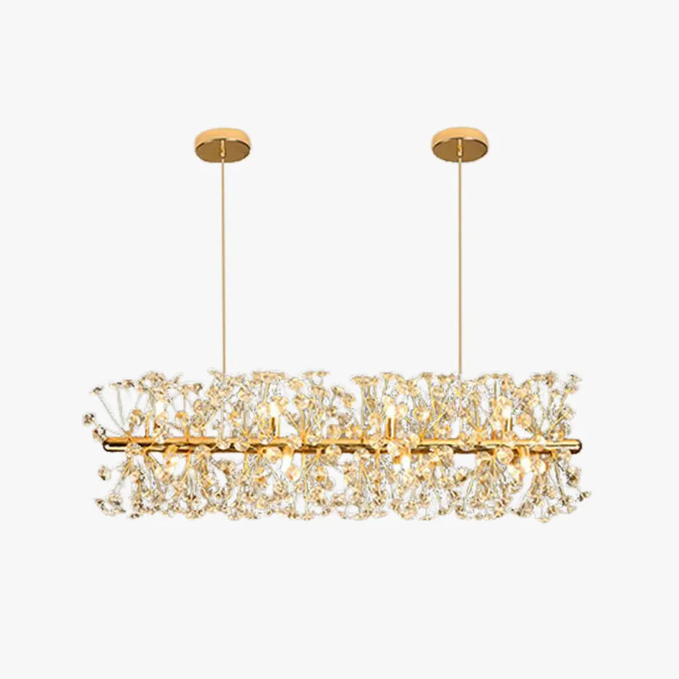 Long Crystal Decorative Gold Pendant Light