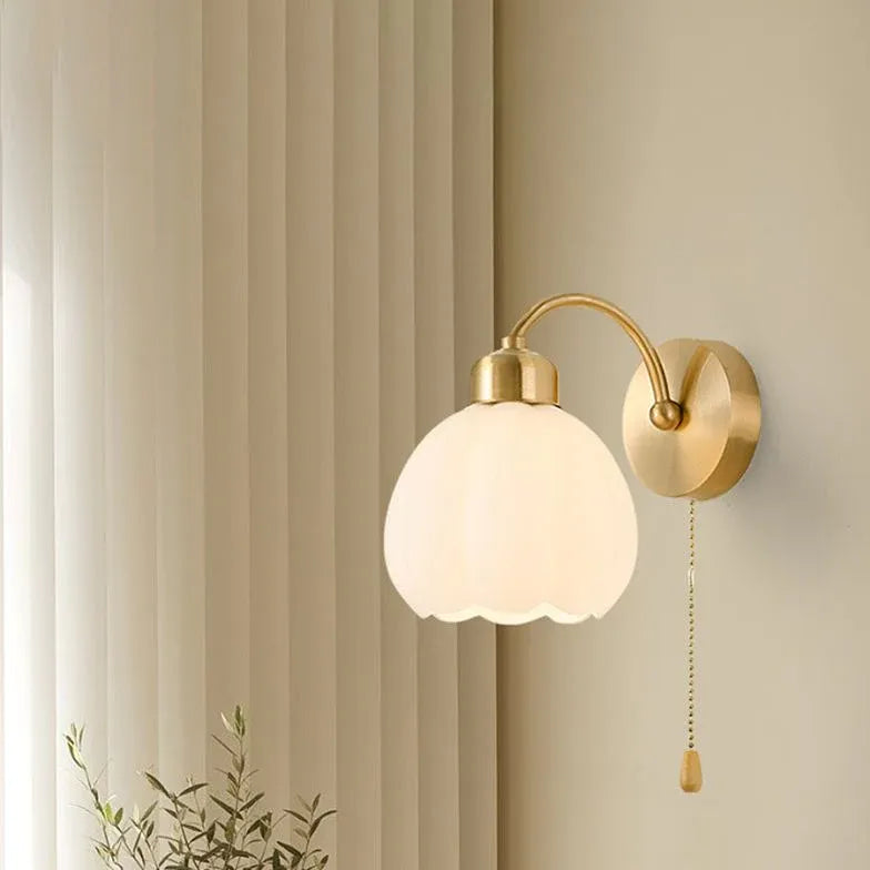 Gold lily Bedroom Plug in Wall Lights