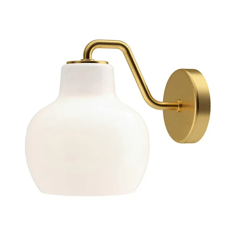 Cream Glass Lily Gold Wall Lights