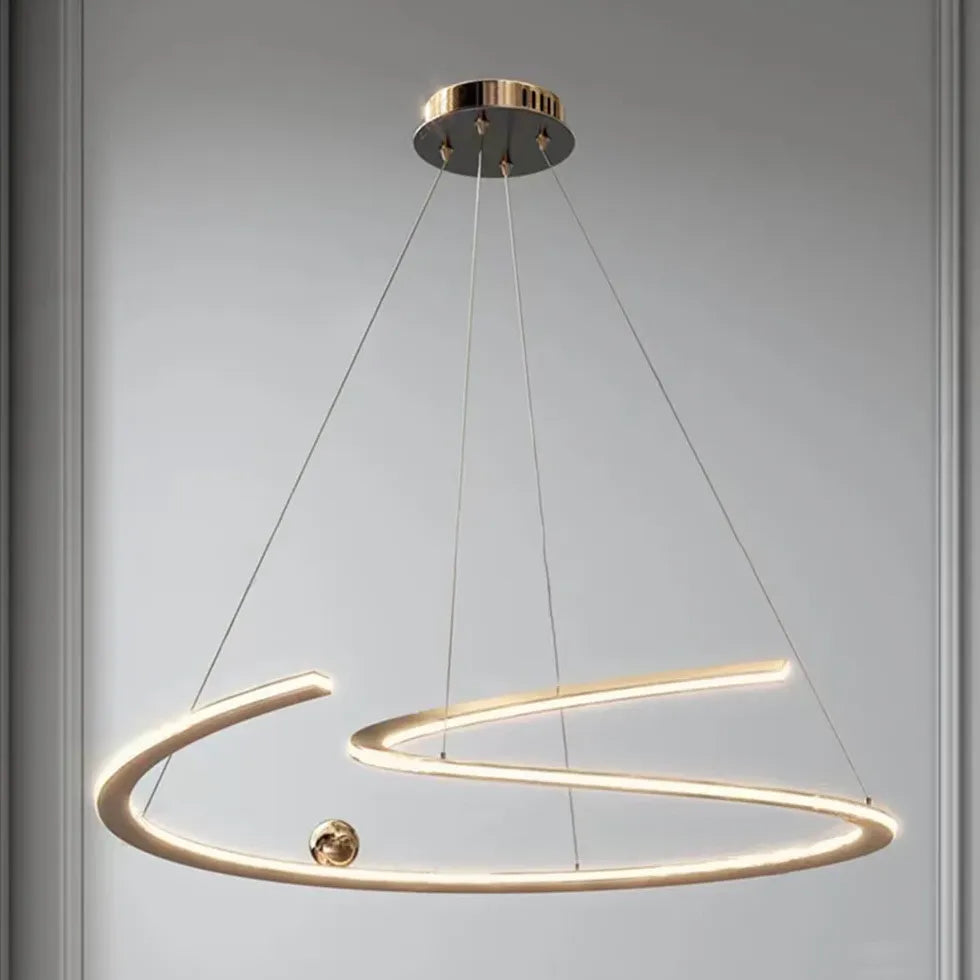 Minimalist Curved Modern Bedroom Pendant Light