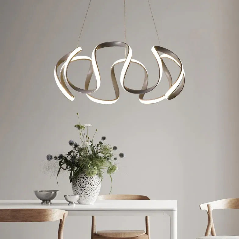 Abstract Wave Curved Minimalist Pendant Light