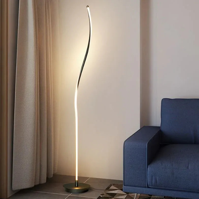 Black and White Linear LED Floor Lamp