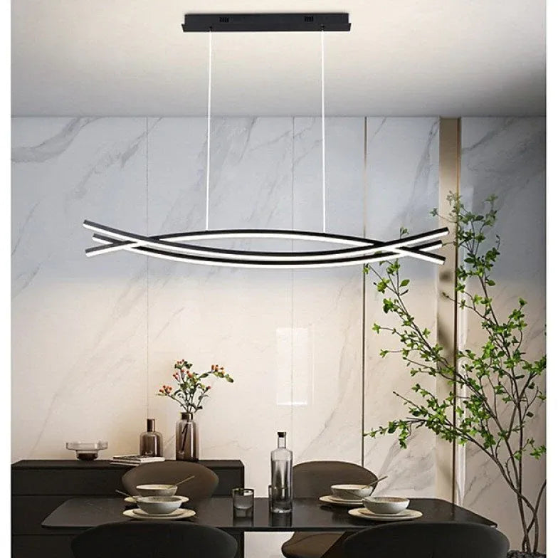 Three Intersecting Curves Pendant Light