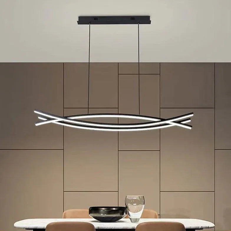 Three Intersecting Curves Pendant Light