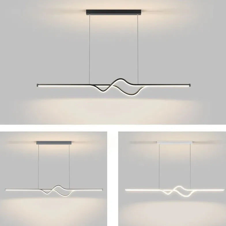 Linear Black & White Minimalist Modern Pendant Light