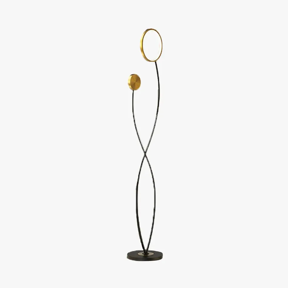 Double Rod Twisted Circular Minimalist Floor Lamp