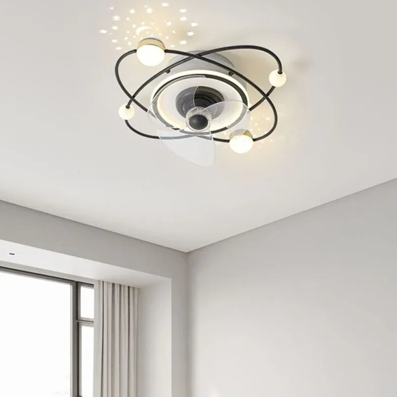 Planets Orbiting Modern Ceiling Fan With Light