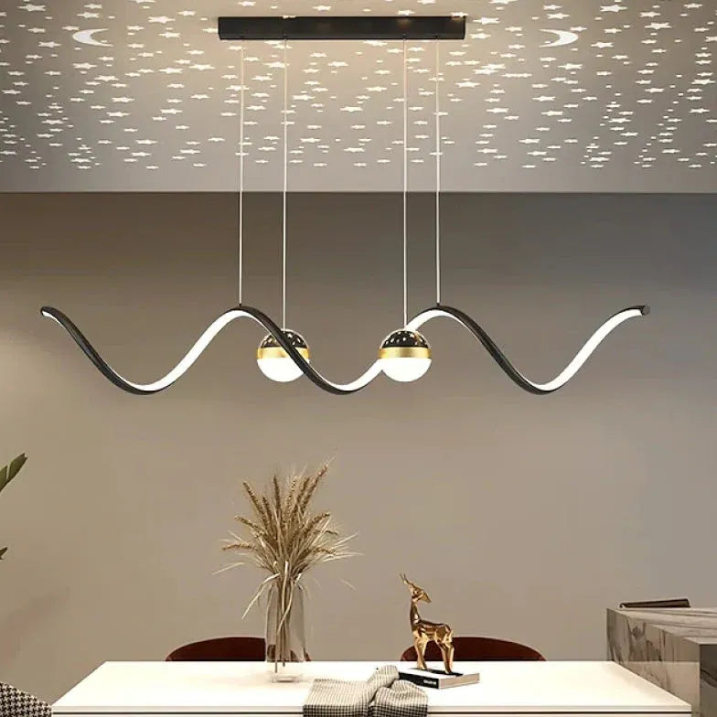 Wavy Spherical Shape Modern Dining Room Pendant Light