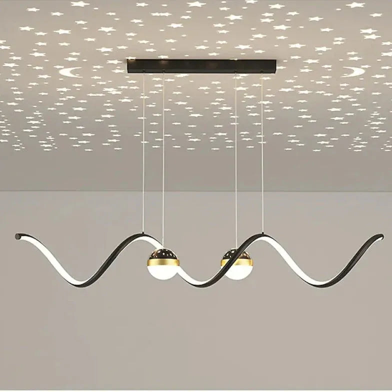 Wavy Spherical Shape Modern Dining Room Pendant Light