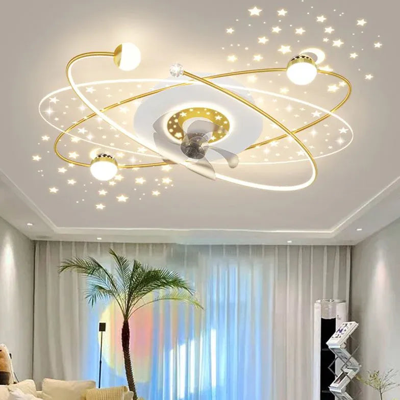 Galaxy Orbit Modern Ceiling Fan With Light