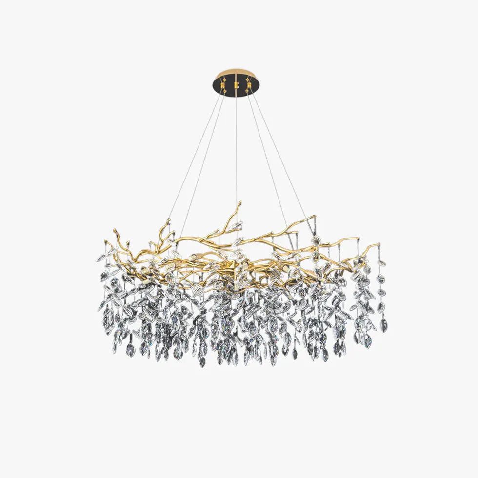 Golden Branch Shaped Luxurious Crystal Chandelier